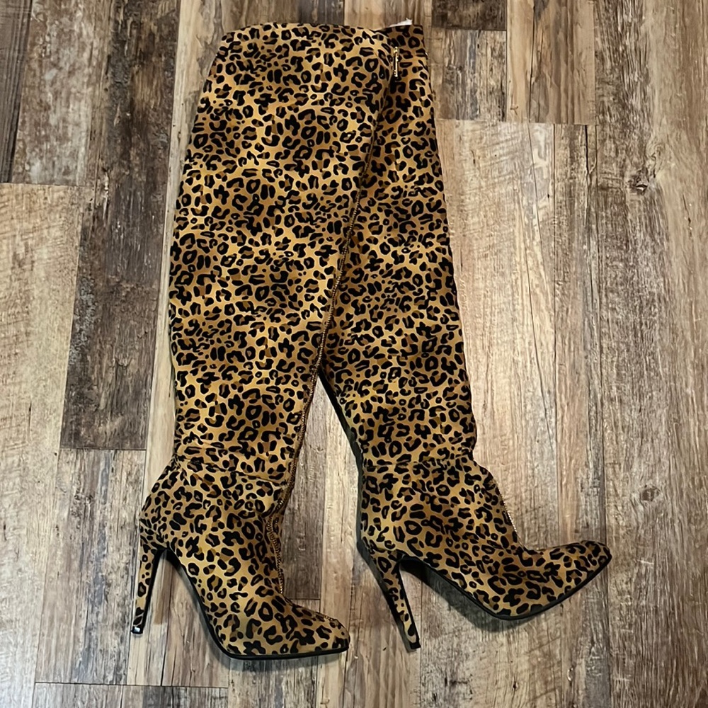 Knee High Leopard Boots